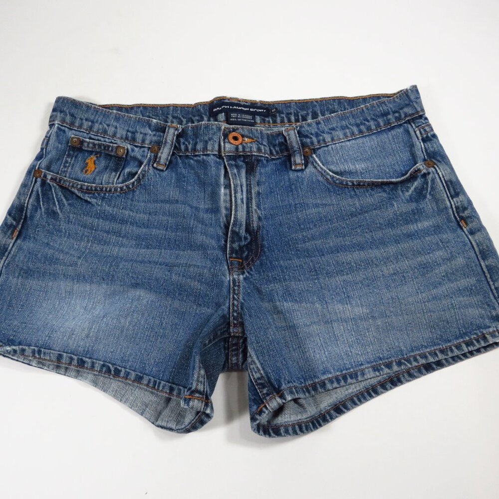 Womens Ralph Lauren Sport Short Shorts 10 Mid rise Denim - Picture 6 of 6